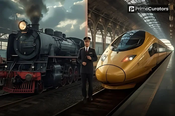 These 2 Images Show the Same Chinese Train Driver, Taken Just 26 Years Apart